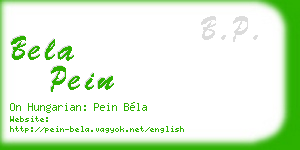 bela pein business card